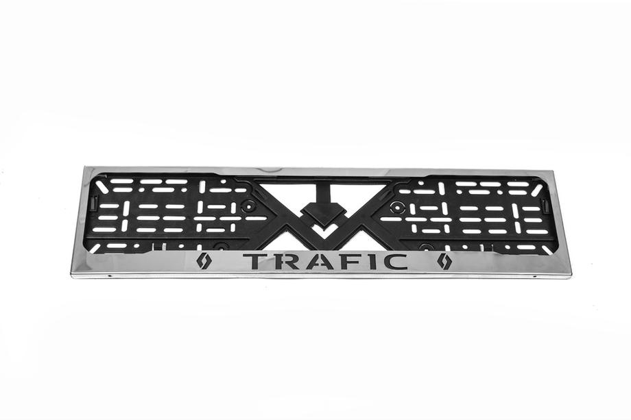 Renault Trafic 2001–2015 License Plate Frame Chrome (1 pc, Stainless Steel) Image