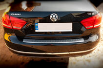 Volkswagen Passat B7 2012-2015 Rear bumper protector OmsaLine MAT (Sedan, stainless steel) photo 2