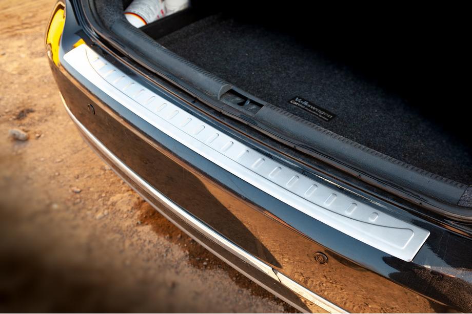 Volkswagen Passat B7 2012-2015 Rear bumper protector OmsaLine MAT (Sedan, stainless steel) Image