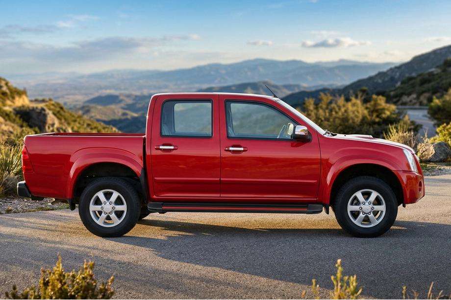 Isuzu D-Max 2002-2011 Side Steps Maya Red (2007-2012, 2 pcs, Aluminum) Image