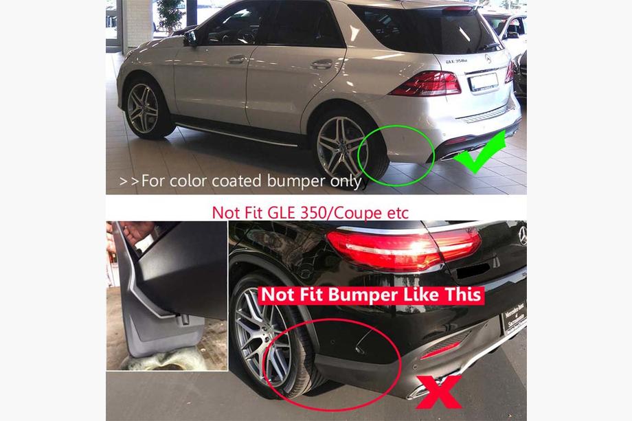 Mercedes GLE/ML class W166 2011-2018 Rear OEM Mud Flaps for GLE W166 (color-coded bumper) Photo 2