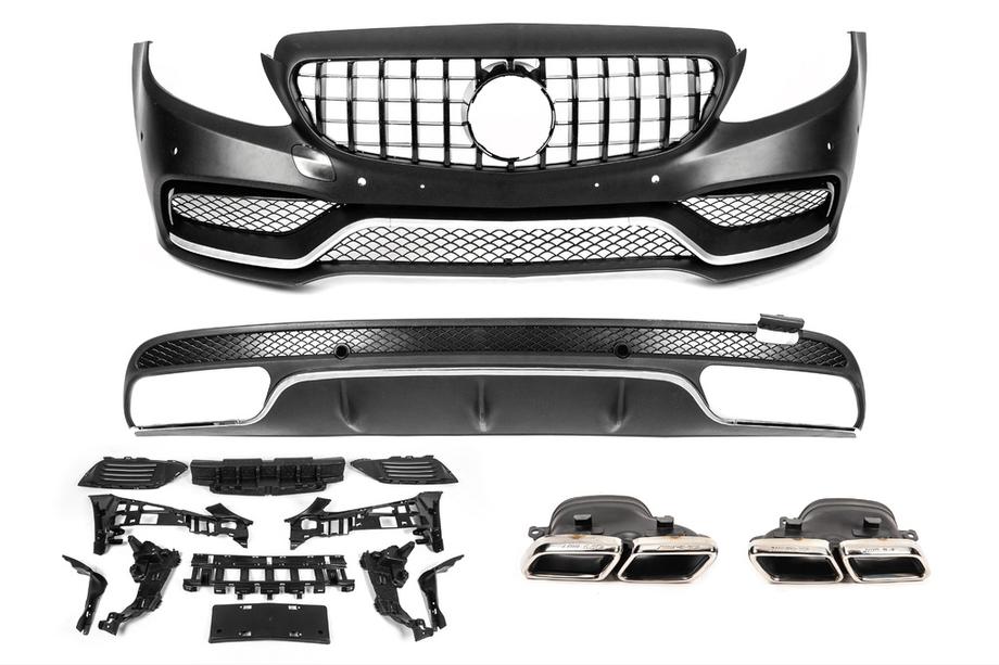 Mercedes C-class W205 2014-2021 Body kit with Diffuser V1 (AMG C63-design 2014-2018) Image