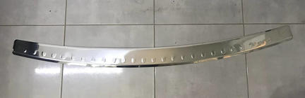 Volkswagen Caddy 2004-2010 SALE! Rear bumper protector with edge (Carmos, stainless steel) photo 1