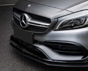 Mercedes A-class W176 2012-2018 Front lip spoiler (for AMG-Line / A45 AMG HB 2016-2018, black) photo 2