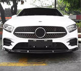 Mercedes A-class W177 2018- Front lip spoiler (for AMG-Line 2018-2021, Black) photo 1
