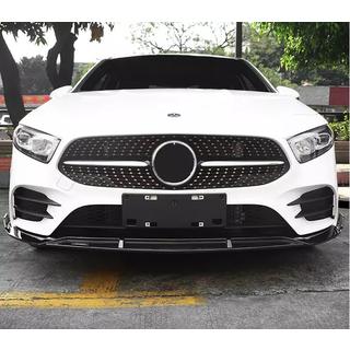 Front lip spoiler (for AMG-Line 2018-2021, Black) Mercedes A-сlass W177 2018- photo 1