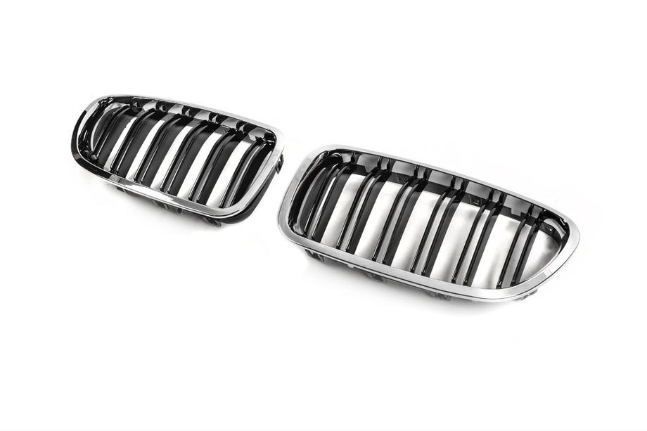 BMW 5 Series F10/F11 2010–2016 Kidney Grille (2 pcs, Chrome) Image