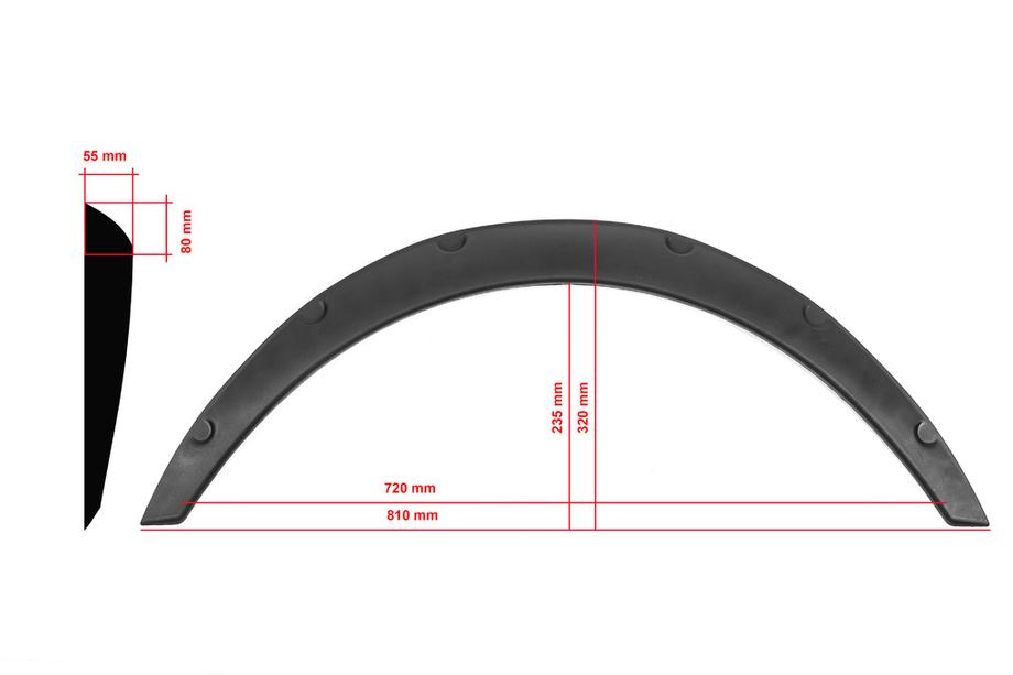 Universal Fender Flares UNIV-032 (4 pcs, ABS plastic, black) Photo 1