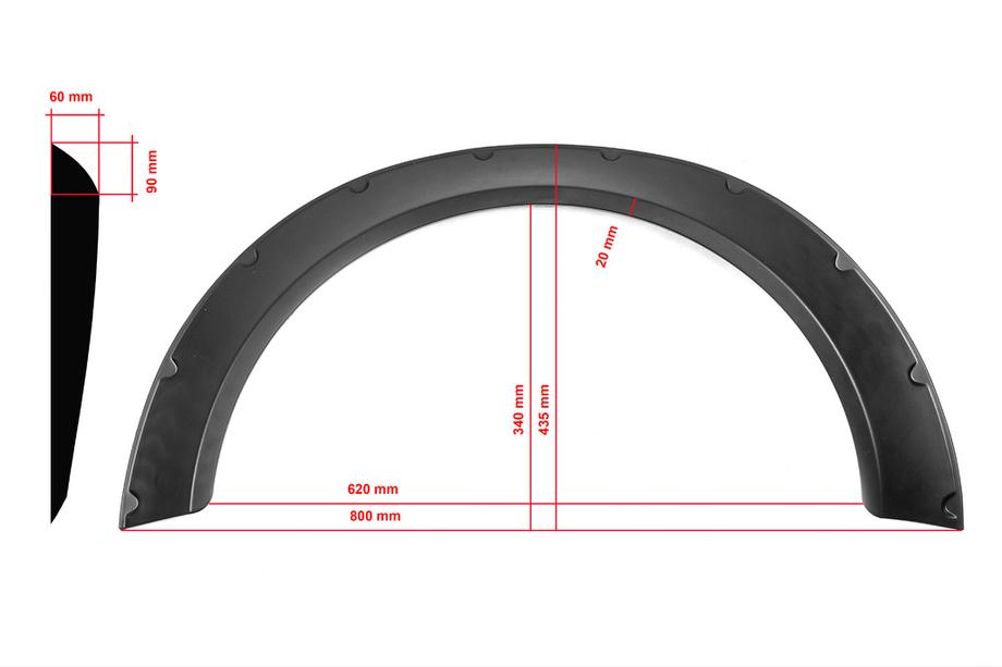 Universal Fender Flares UNIV-033 (4 pcs, ABS plastic, black) Photo 1