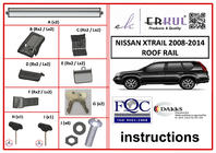 Nissan X-trail T31 2007-2014 Lockable roof cross bars for integrated rails WingBar V1 (2 pcs) photo 3