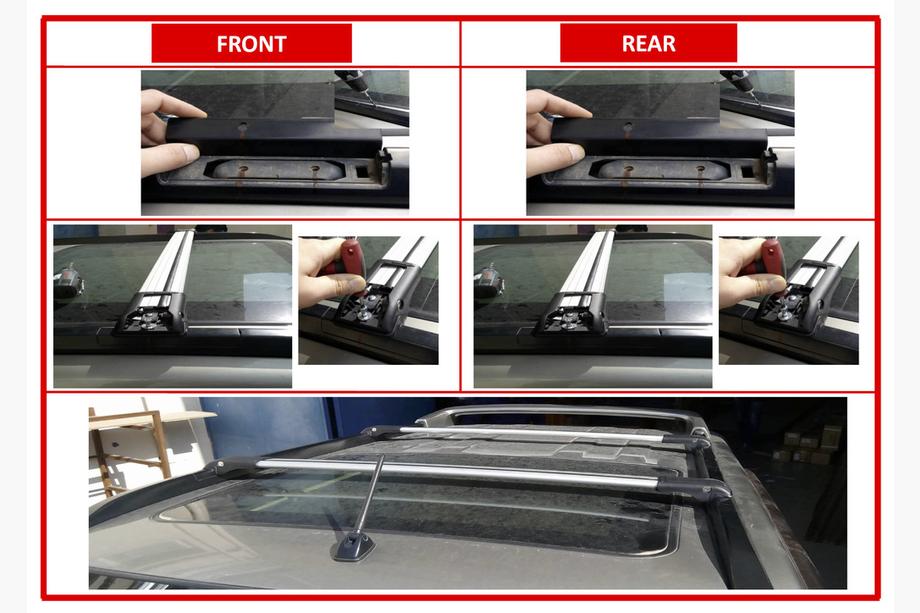 Nissan X-trail T31 2007-2014 Lockable roof cross bars for integrated rails WingBar V1 (2 pcs) Grey Photo 2