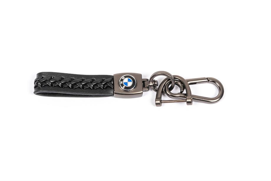 BMW Leather Keychain with BMW Logo Image
