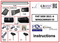 Fiat 500X 2014-2024 Roof bars for flush roof rails lockable Wingbar V3 (2 pcs) Black photo 6