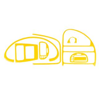 Dashboard Trim Covers (yellow) Citroen Saxo 1996-2023