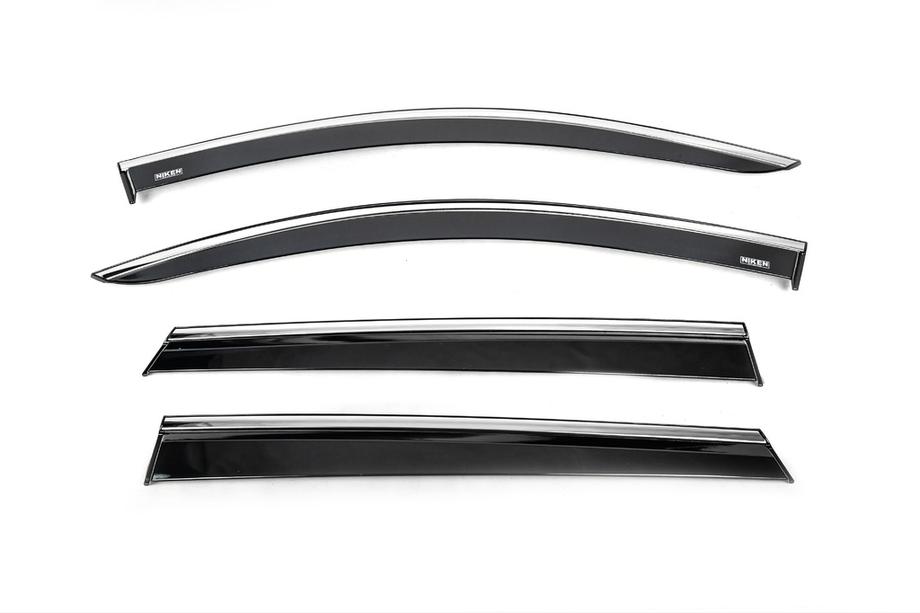 Peugeot 5008 2016-2023 Window Deflectors with Chrome Trim (4 pcs, Niken) Image