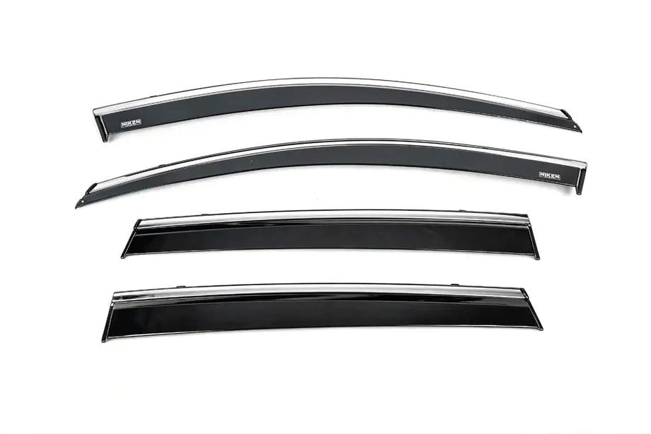 Honda CRV 2017-2022 Window deflectors with chrome trim (4 pcs, Niken) Image