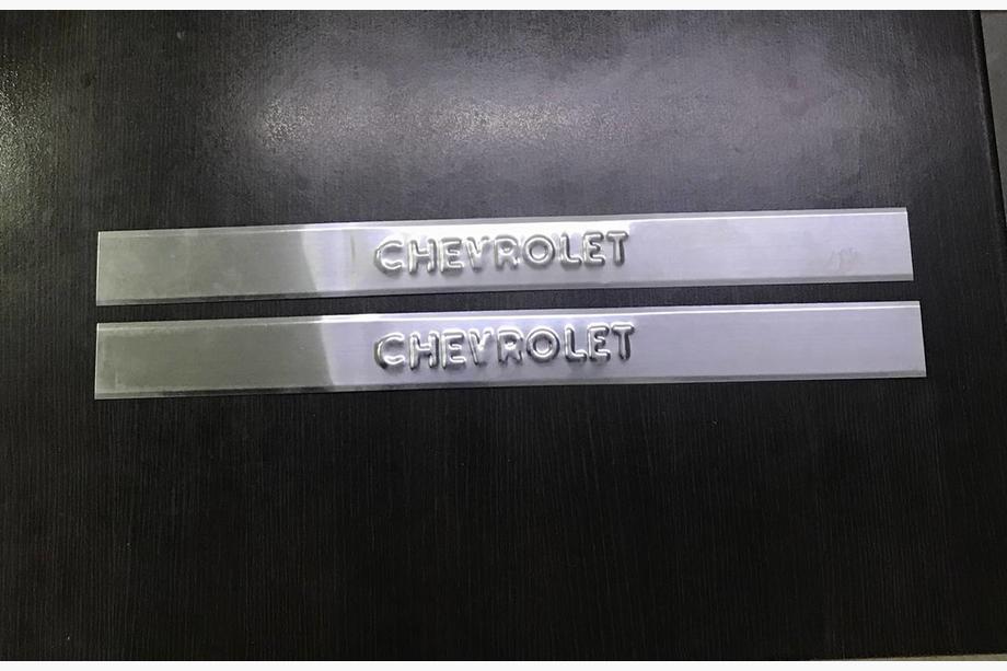 Chevrolet Lacetti 2003-2024 SALE! Carmos Door Sill Protectors (2 pcs, Stainless Steel) Image