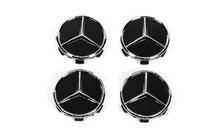 Mercedes-Benz Wheel center caps 71/75 mm without ring (4 pcs, black V1) photo 1
