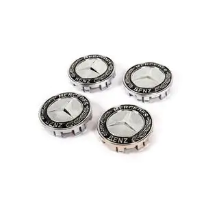Wheel center caps 71/75 mm without ring (4 pcs, black V2) photo 1