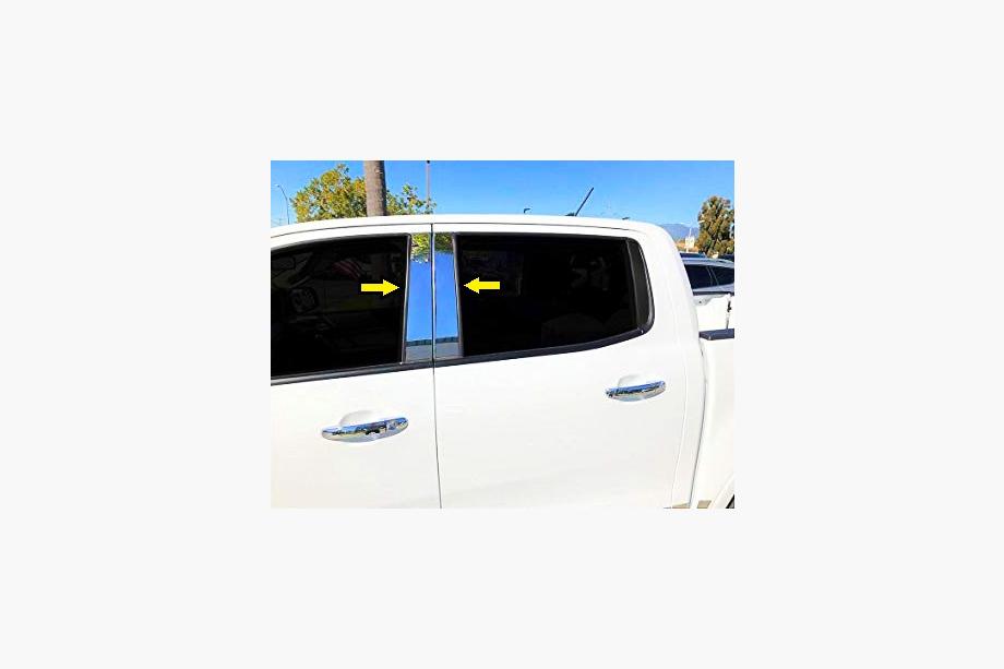 Ford Ranger 2011–2022 Stainless Steel Door Pillar Trim Image
