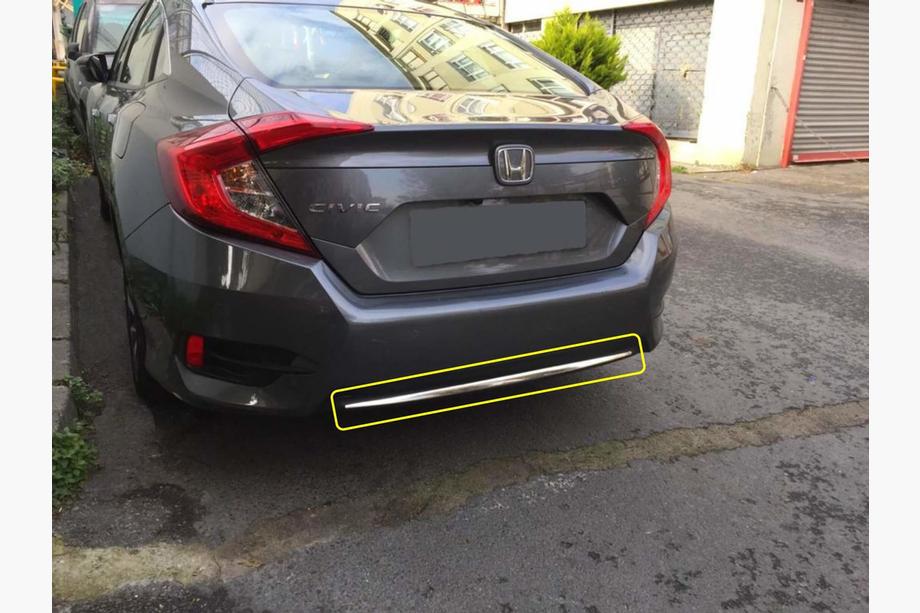 Honda Civic Sedan X 2016-2021 Stainless Steel Rear Bumper Protector Image