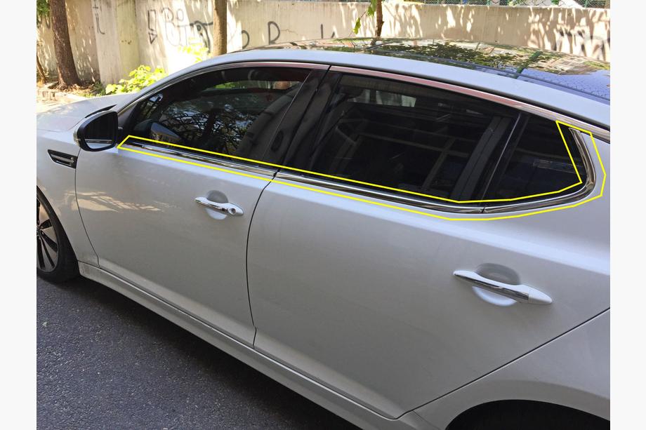 Kia Optima 2010-2016 Window Lower Trim (6 pcs, Stainless Steel) Image