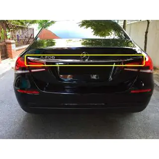Stainless steel trim above license plate photo 1
