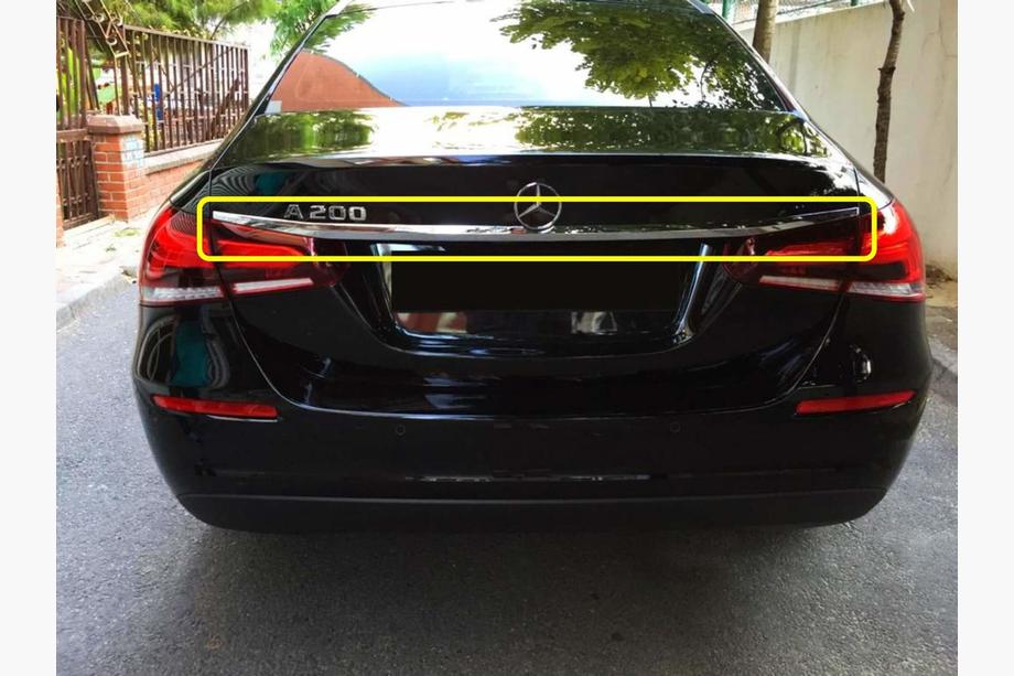 Mercedes A-class W177 2018- Stainless steel trim above license plate Image