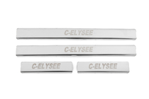 Citroen C-Elysee 2013-2022 Door Sill Protectors Carmos V2 (4 pcs, Stainless Steel) photo 1