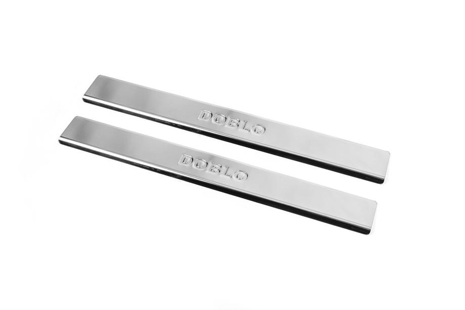 Fiat Doblo II 2010-2022 Door Sill Protectors Carmos V2 (2 pcs, Stainless Steel) Photo 1
