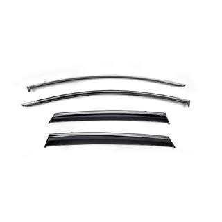 Window deflectors with chrome trim (4 pcs, Niken) Renault Clio V 2019- photo 1