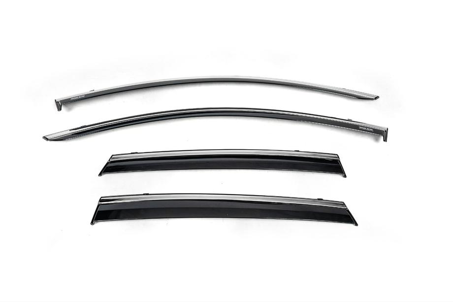 Renault Clio V 2019- Window deflectors with chrome trim (4 pcs, Niken) Image