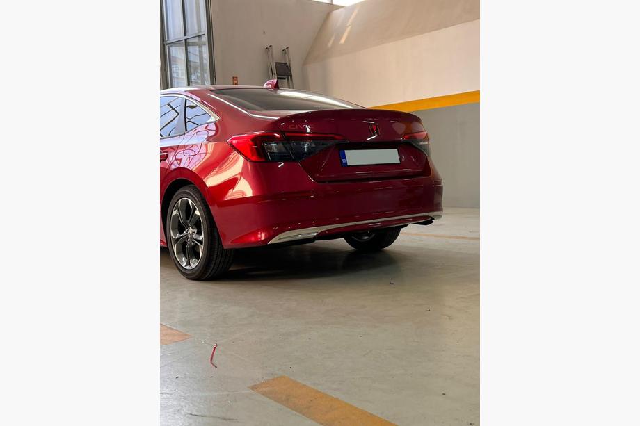 Honda Civic Sedan 2021- Rear Bumper Protector Stainless Steel (Sedan) Photo 2