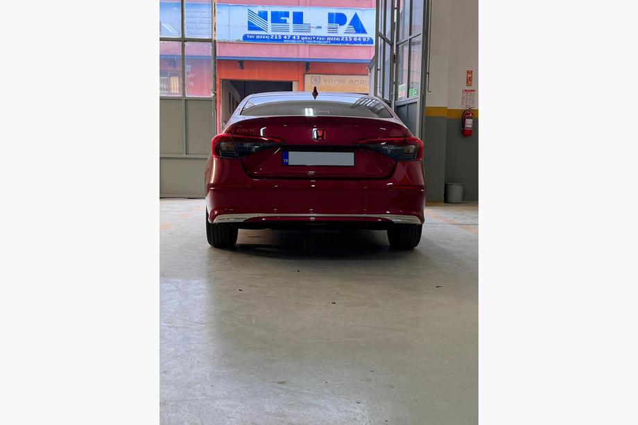 Honda Civic Sedan 2021- Rear Bumper Protector Stainless Steel (Sedan) Photo 4