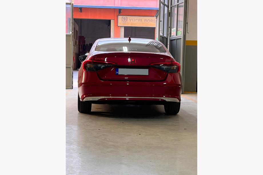 Honda Civic Sedan 2021- Rear Bumper Protector Stainless Steel (Sedan) Photo 5