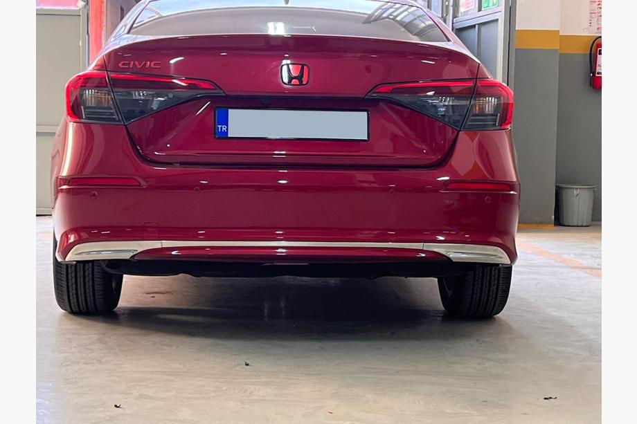 Honda Civic Sedan 2021- Rear Bumper Protector Stainless Steel (Sedan) Photo 1