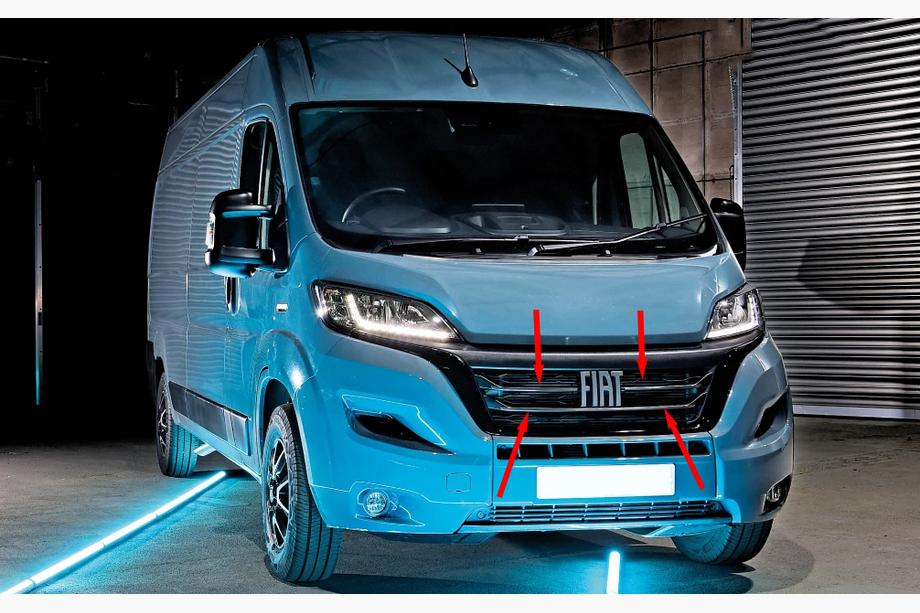 Fiat Ducato 2006-2025 Front Grille Trim Covers 2022+ (3 pcs, Stainless Steel) Image