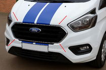 Ford Custom 2013-2022 Bumper Grille Trim Covers 2018+ (4 pcs, Stainless Steel) photo 1