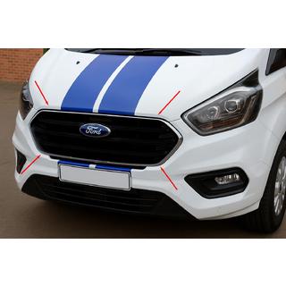 Bumper Grille Trim Covers 2018+ (4 pcs, Stainless Steel) Ford Custom 2013-2022 photo 1