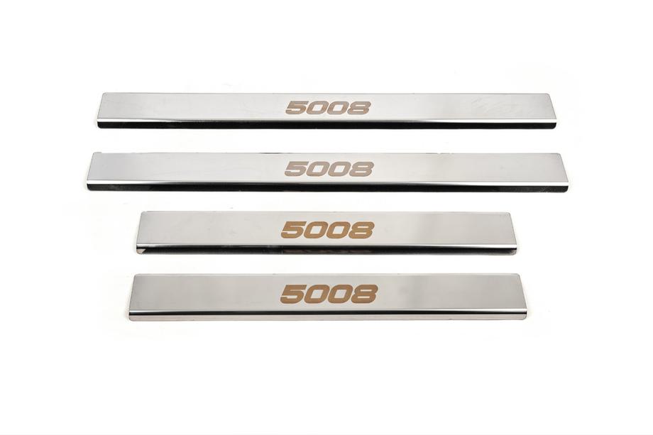 Peugeot 5008 2016-2023 Carmos Door Sill Protectors (4 pcs, Stainless Steel) Image