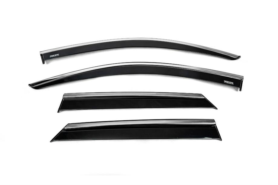 Volkswagen T-Roc 2017-2025 Window Deflectors with Chrome Trim (4 pcs, Niken) Image