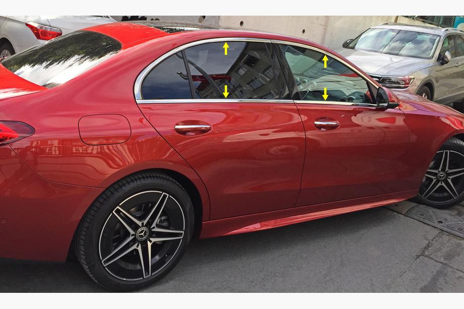 Mercedes C-class W206 2022- Full Window Trim Stainless Steel Image