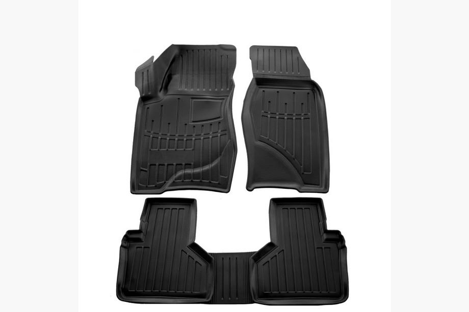 Chevrolet Niva 1998-2020 Stingray 3D Rubber Floor Mats (4 pcs, Polyurethane) Image