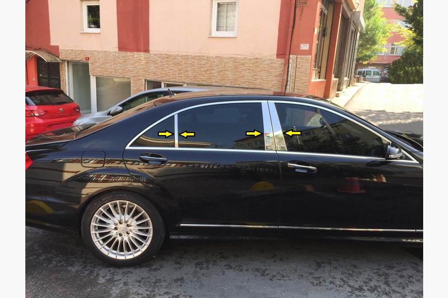 Mercedes S-class W221 2005-2013 Stainless Steel Pillar Covers (6 pcs) Image