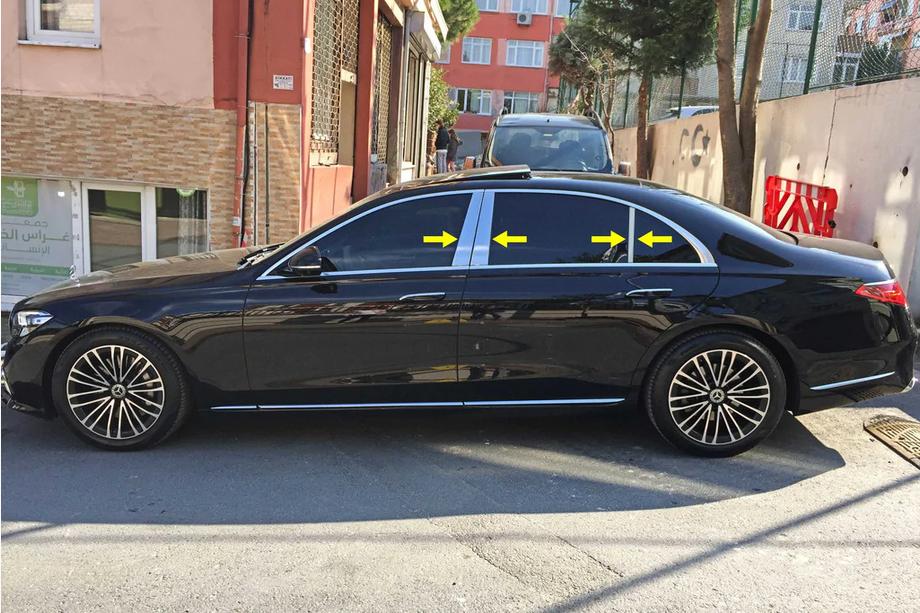 Mercedes S-class W223 2020- Stainless Steel Pillar Covers Image