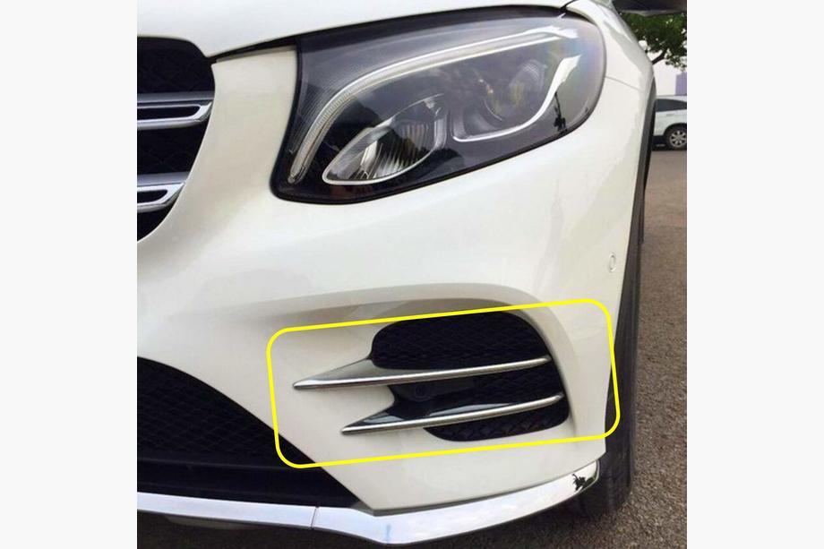 Mercedes GLC X253 2015-2022 Side stainless steel trims for front bumper V1 Image