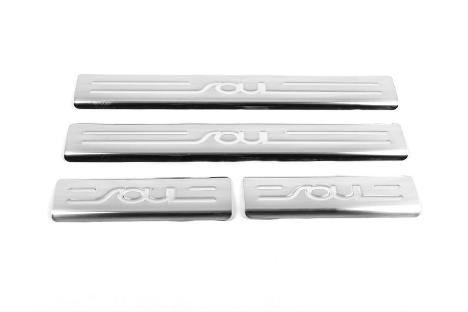 Kia Soul I 2008-2013 Door Sill Protectors OmsaLine (4 pcs, stainless steel) Photo 2